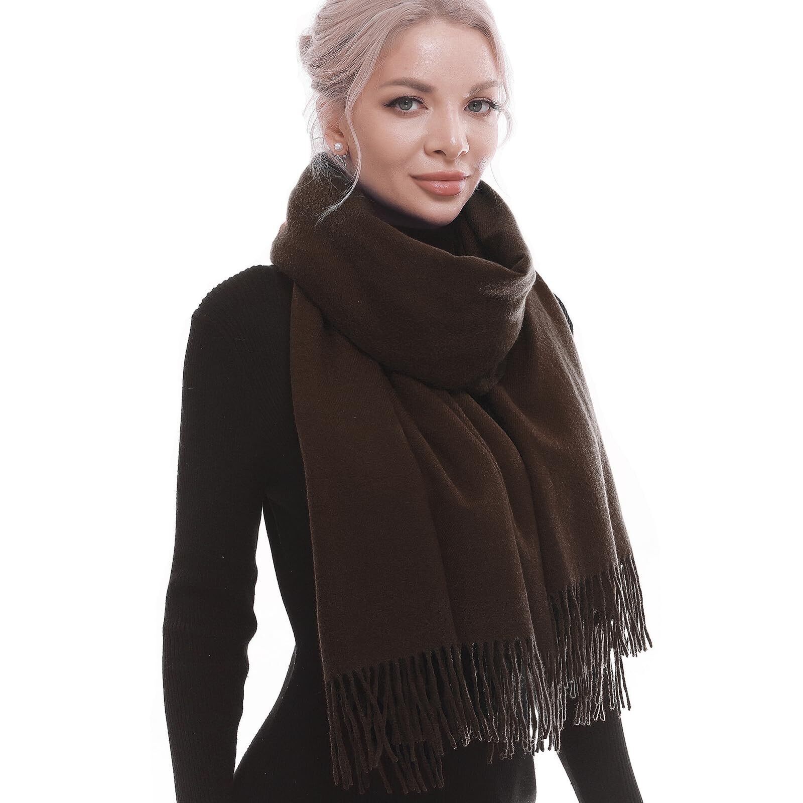 9637 Scarf For Woman Winter Warm Scarves Pashmina Shawls And Wraps